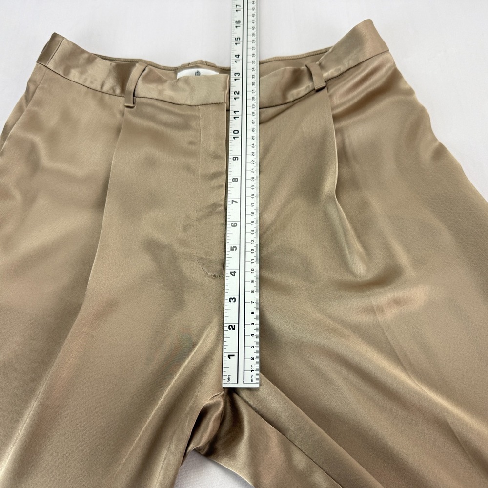 Babaton Aritzia Outgoing Satin Cargo Pants Womens 12 Taupe Pleated Party Holiday - Picture 12 of 15